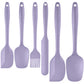6-Piece Purple Silicone Spatula Set – Heat-Resistant, Non-Scratch Kitchen Tools with Integrated Metal Reinforcement, Dishwasher Safe, for Cooking, Mixing, and Baking