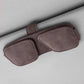 Brown Car Sun Visor Sunglasses Holder – Magnetic Dual Clip Organizer with Suede Finish, No-Drill Mounting for Glasses, Cards & Tickets