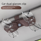 Black Car Sun Visor Sunglasses Holder – Magnetic Dual Clip Organizer with Suede Finish, No-Drill Mounting for Glasses, Cards & Tickets