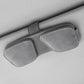 Grey Car Sun Visor Sunglasses Holder – Magnetic Dual Clip Organizer with Suede Finish, No-Drill Mounting for Glasses, Cards & Tickets