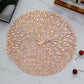 Rose gold Set of 3 Nordic-Style Round Table Mats – Heat-Resistant, Non-Slip PVC Placemats for Home Use, Creative Dish Pads, 38cm Diameter, Ideal for Dining Tables and Decor