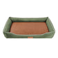 Green Rectangular Pet Bed with Removable Cooling Mat – Durable 600D Oxford Fabric Dog & Cat Bed, High-Rebound PP Cotton Filling, Non-Slip Base, for Medium to Large Breeds, Includes Free Cooling Pad(Size:S)