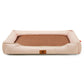 Pink Rectangular Pet Bed with Removable Cooling Mat – Durable 600D Oxford Fabric Dog & Cat Bed, High-Rebound PP Cotton Filling, Non-Slip Base, for Medium to Large Breeds, Includes Free Cooling Pad(Size:L)