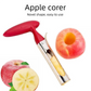 Green Set of 2 Stainless Steel Apple Corers – Heavy-Duty Fruit Core Remover Tool with Comfort Grip, Easy to Use & Clean, for Apples, Pears, and Similar Fruits