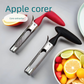 Red Set of 2 Stainless Steel Apple Corers – Heavy-Duty Fruit Core Remover Tool with Comfort Grip, Easy to Use & Clean, for Apples, Pears, and Similar Fruits