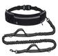 Black Shock-Absorbing Running & Dog Walking Belt – Integrated Waist Pack with Retractable Traction Rope and Ergonomic Support