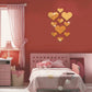 2-Pack Heart-Shaped Acrylic Mirror Wall Decals – Multi-Size Set (Max ~10.5cm), Silver & Gold Finish, Removable Decorative Stickers