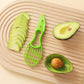 5-Pack Green Multi-Function Fruit Cutter Set – Precision Avocado Slicer with Integrated Pit Remover & Even Slicing Grid, PP Material, Compact Design
