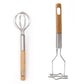 2-Piece Kitchen Tool Set: Mini Whisk + Star-Shaped Potato Masher – Compact for Egg Beating & Mashing