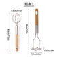 2-Piece Kitchen Tool Set: Mini Whisk + Star-Shaped Potato Masher – Compact for Egg Beating & Mashing