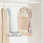 Apricot color Foldable Hanging Compression Board for Wardrobe Organization – 90×58 cm Ultra-Thin Garment Organizer with Adjustable Side Straps and Top Buckle, Holds Up to 30 Thin Jackets