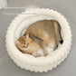 Pink Plush Round Pet Bed with Removable Cushion M Size, Thickened Warm Dog and Cat Nest for Small to Medium Pets, Cozy and Soft Sleeping Space for Home Use(Cut-out version)
