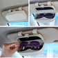 Beige Universal Car Sun Visor Glasses Case, No-Damage Installation Sunglasses Holder, Protective Eyewear Storage Box for Car Interior Accessories