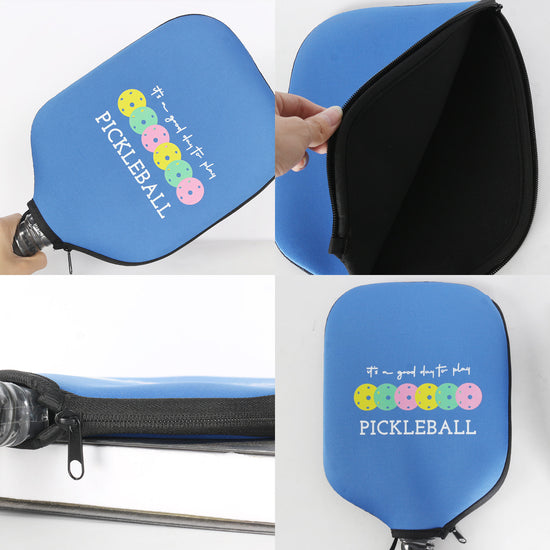 Black Neoprene Pickleball Paddle Cover Protective Case with Fun Graphic Design Durable Beach Tennis Racket Sleeve Bag for Table Tennis Paddles Shockproof Sports Equipment Storage(Style:2)