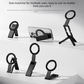 Black Alloy Pocket Magnetic Phone Stand with Desktop Tripod – Multi-Function Foldable Design for Portable Selfie Stick & Hands-Free Shooting – Ideal for Travel, Vlogging, and Daily Use
