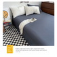 Black Washed Cotton Bedding Set - Solid Color Fitted Sheet Style, 4-Piece Set for 1.5m Bed, Includes 10 Random Color Quilt Fasteners(1.5m)
