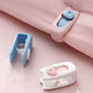 Light blue cheese Washed Cotton Bedding Set - Solid Color Fitted Sheet Style, 4-Piece Set for 1.5m Bed, Includes 10 Random Color Quilt Fasteners(1.5m)