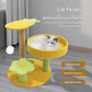 Yellow Cactus Pineapple Cat Tree with Scratching Post & Cozy Perch - Multi-Level Cat Tower with Flower Platform and Hanging Ball for Indoor Cats