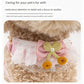 White Lace Y-Shaped Pet Harness and Leash Set - Breathable Mesh Vest for Small to Medium Dogs and Cats - Comfortable Walking Gear with 150cm Leash(Size:M)