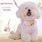 Green Lace Y-Shaped Pet Harness and Leash Set - Breathable Mesh Vest for Small to Medium Dogs and Cats - Comfortable Walking Gear with 150cm Leash(Size:M)