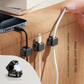 24 Pack Magnetic Cable Organizer Clips with 12 Black and 12 White Pieces, Reusable Adhesive Cord Management Holder for Desk and Car Charging Cables