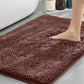 Brown Thickened Chenille Bathroom Floor Mat 50x80cm Super Absorbent Non-Slip TPR Backing Rug for Shower Entrance and Washroom Soft Comfort for Local Households