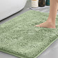 Light Green Thickened Chenille Bathroom Floor Mat 50x80cm Super Absorbent Non-Slip TPR Backing Rug for Shower Entrance and Washroom Soft Comfort for Local Households