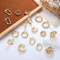 9 Pairs Geometric C-Shaped Non-Pierced Ear Clips Minimalist Hollow Electroplated Alloy Ear Cuffs Painless Fashion Accessory for Local Women