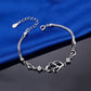 Heart-to-Heart Silver Plated Bracelet with Sparkling Rhinestones Elegant Romantic Jewelry for Women Includes Local Standard Gift Box for Special Occasions(3A White Diamond)