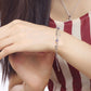 Heart-to-Heart Silver Plated Bracelet with Sparkling Rhinestones Elegant Romantic Jewelry for Women Includes Local Standard Gift Box for Special Occasions(3A White Diamond)