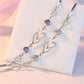 Heart-to-Heart Silver Plated Bracelet with Sparkling Rhinestones Elegant Romantic Jewelry for Women Includes Local Standard Gift Box for Special Occasions(3A White Diamond)