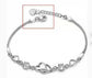 Heart-to-Heart Silver Plated Bracelet with Sparkling Rhinestones Elegant Romantic Jewelry for Women Includes Local Standard Gift Box for Special Occasions(Heart Brand)