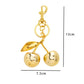 Golden Fashionable Cherry Keychain with Fruit Pendant for Handbags and Keys Stylish Accessory Solution for Local Trendsetters