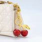 Golden Fashionable Cherry Keychain with Fruit Pendant for Handbags and Keys Stylish Accessory Solution for Local Trendsetters
