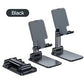 Black Adjustable Desktop Phone Stand with Height Extension and Foldable Design for Online Classes and Streaming Comfortable Hands-Free Solution for Local Users