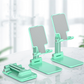 Green Adjustable Desktop Phone Stand with Height Extension and Foldable Design for Online Classes and Streaming Comfortable Hands-Free Solution for Local Users