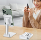 Pink Adjustable Desktop Phone Stand with Height Extension and Foldable Design for Online Classes and Streaming Comfortable Hands-Free Solution for Local Users