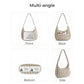 Khaki Ruched Cloud Shoulder Bag with Puffy Down Cotton Padded Dumpling Shape Lightweight Crossbody Handbag for Local Women Fashionable Daily Essential