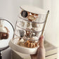 Rotating Jewelry Storage Box Transparent Multi-Compartment Design for Earrings and Hair Accessories Space-Saving Organization Solution for Local Vanities(Five layers)