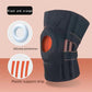 Black and orange Adjustable Open Patella Knee Brace with Spring Support and Compression Straps for Basketball Squats and Running Joint Protection for Local Athletes