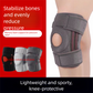 Black and orange Adjustable Open Patella Knee Brace with Spring Support and Compression Straps for Basketball Squats and Running Joint Protection for Local Athletes