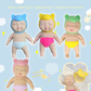 White 26CM Large Squeeze Ugly Doll Stress Relief Toy Slow Rebound TPR Sand-Filled Squishy Figure for Local Home Pretend Play and Anxiety Reduction(Yellow hat and red trousers)
