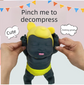 Black 26CM Large Squeeze Ugly Doll Stress Relief Toy Slow Rebound TPR Sand-Filled Squishy Figure for Local Home Pretend Play and Anxiety Reduction(Blue cap and white trousers)