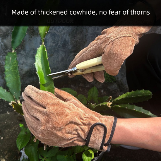 Size M Heavy-Duty Cowhide Protective Gloves with Heat Resistant and Wear-Proof Leather for Outdoor Camping Welding and Industrial Work Reliable Hand Guard for Local Professionals