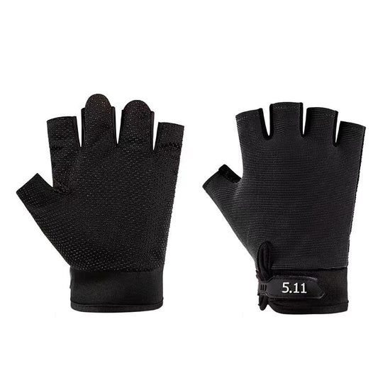 Black Tactical Half Finger Gloves with Hard Knuckle Protection - Non-Slip Breathable Combat Gloves for Men and Women, Heavy Duty Fingerless Design for Outdoor Training, Hiking, Cycling and Shooting