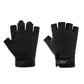 Black Tactical Half Finger Gloves with Hard Knuckle Protection - Non-Slip Breathable Combat Gloves for Men and Women, Heavy Duty Fingerless Design for Outdoor Training, Hiking, Cycling and Shooting