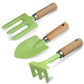 Mini Gardening Tool Set - 3-Piece Natural Wood Handle and Sturdy Metal Shovel Rake Spade - Ideal for Children, Succulent Care and DIY Indoor Potting, Compact Daily Solution for Home and Yard