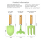 Mini Gardening Tool Set - 3-Piece Natural Wood Handle and Sturdy Metal Shovel Rake Spade - Ideal for Children, Succulent Care and DIY Indoor Potting, Compact Daily Solution for Home and Yard