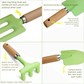 Mini Gardening Tool Set - 3-Piece Natural Wood Handle and Sturdy Metal Shovel Rake Spade - Ideal for Children, Succulent Care and DIY Indoor Potting, Compact Daily Solution for Home and Yard