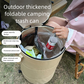 Black Foldable Camping Trash Can with Lid - Large Capacity Heavy Duty Pop Up Rubbish Bin - Portable Storage Bag for Caravan, Picnic, Gardening and Outdoor Adventures - Space Saving Design(Size: S)